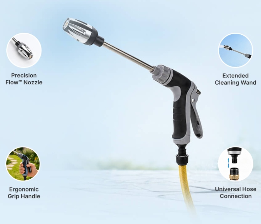 Power Blast Plus nozzle, wand, grip handle and hose connection